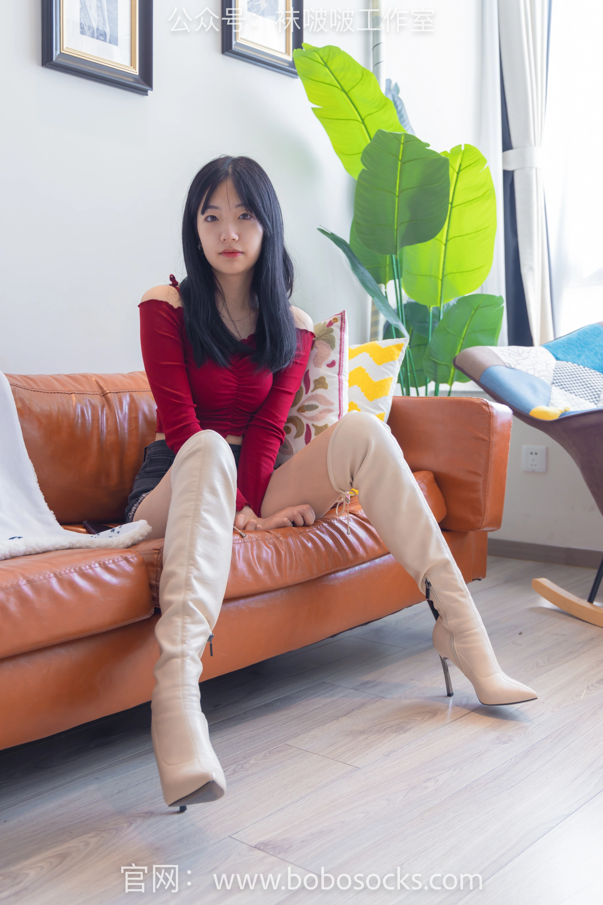 [BoBoSocks袜啵啵]NO.120 小甜豆-高跟长靴、白棉袜、裸足 0