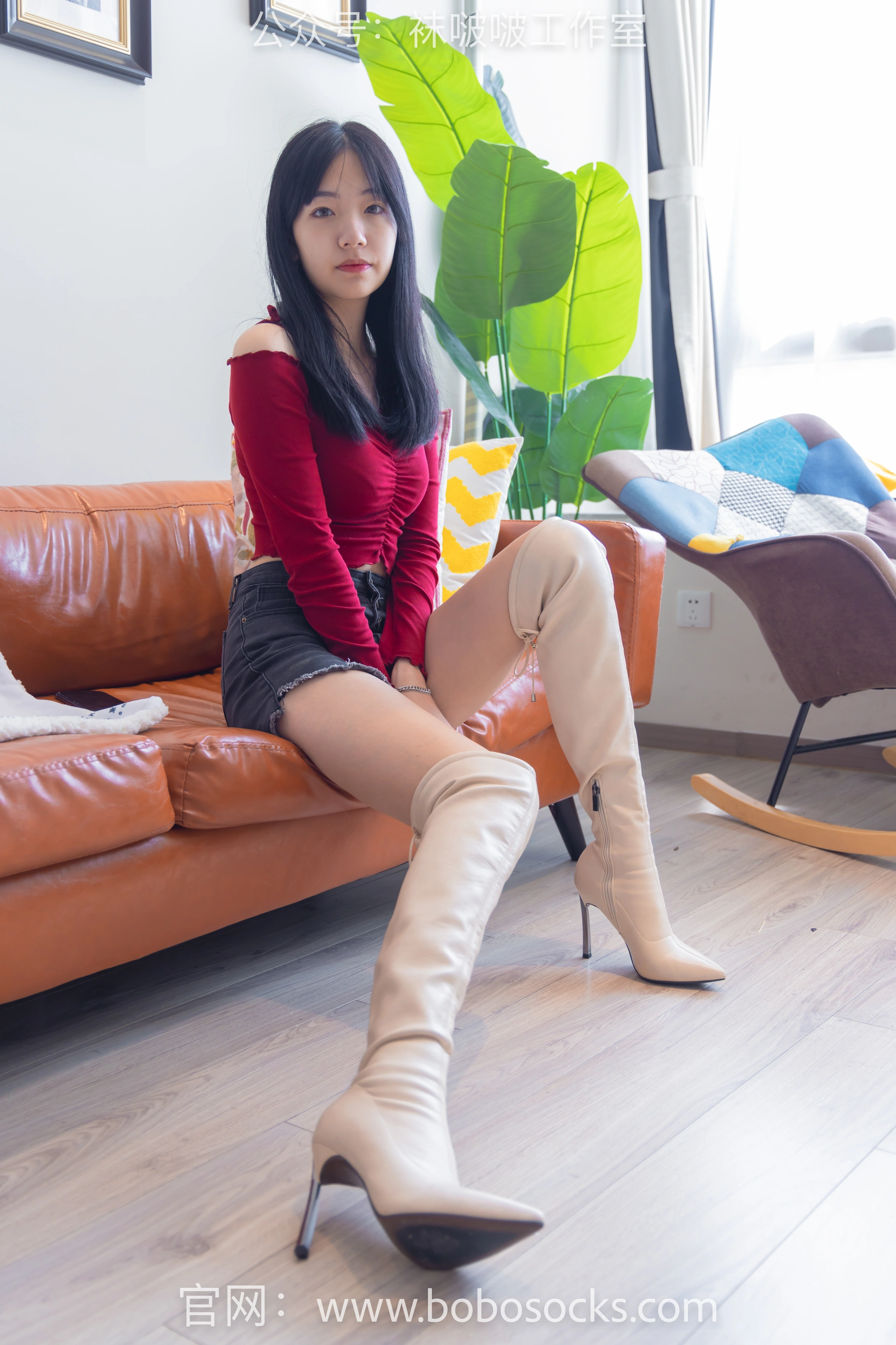 [BoBoSocks袜啵啵]NO.120 小甜豆-高跟长靴、白棉袜、裸足 1